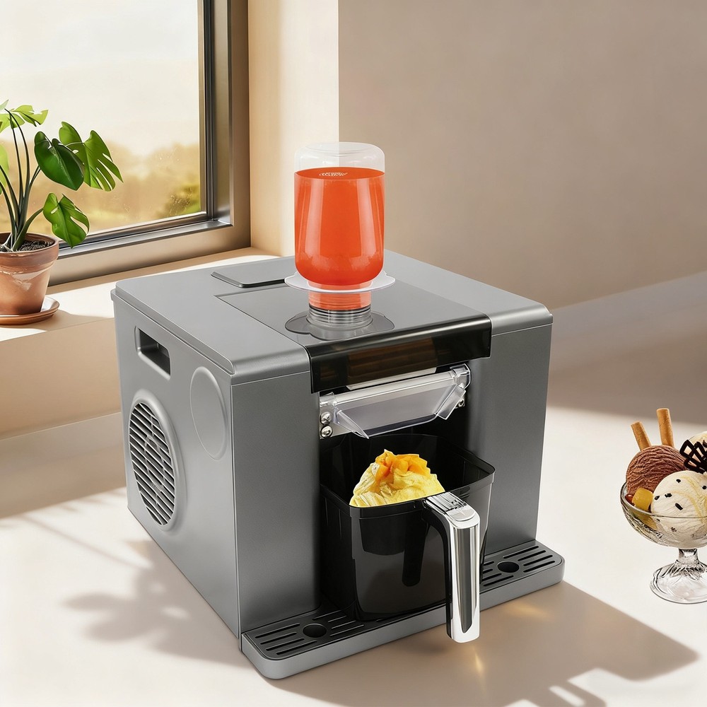 Snowflake Ice Making Machine Shaved Ice Machine Automatic Shaved Ice Maker Grey