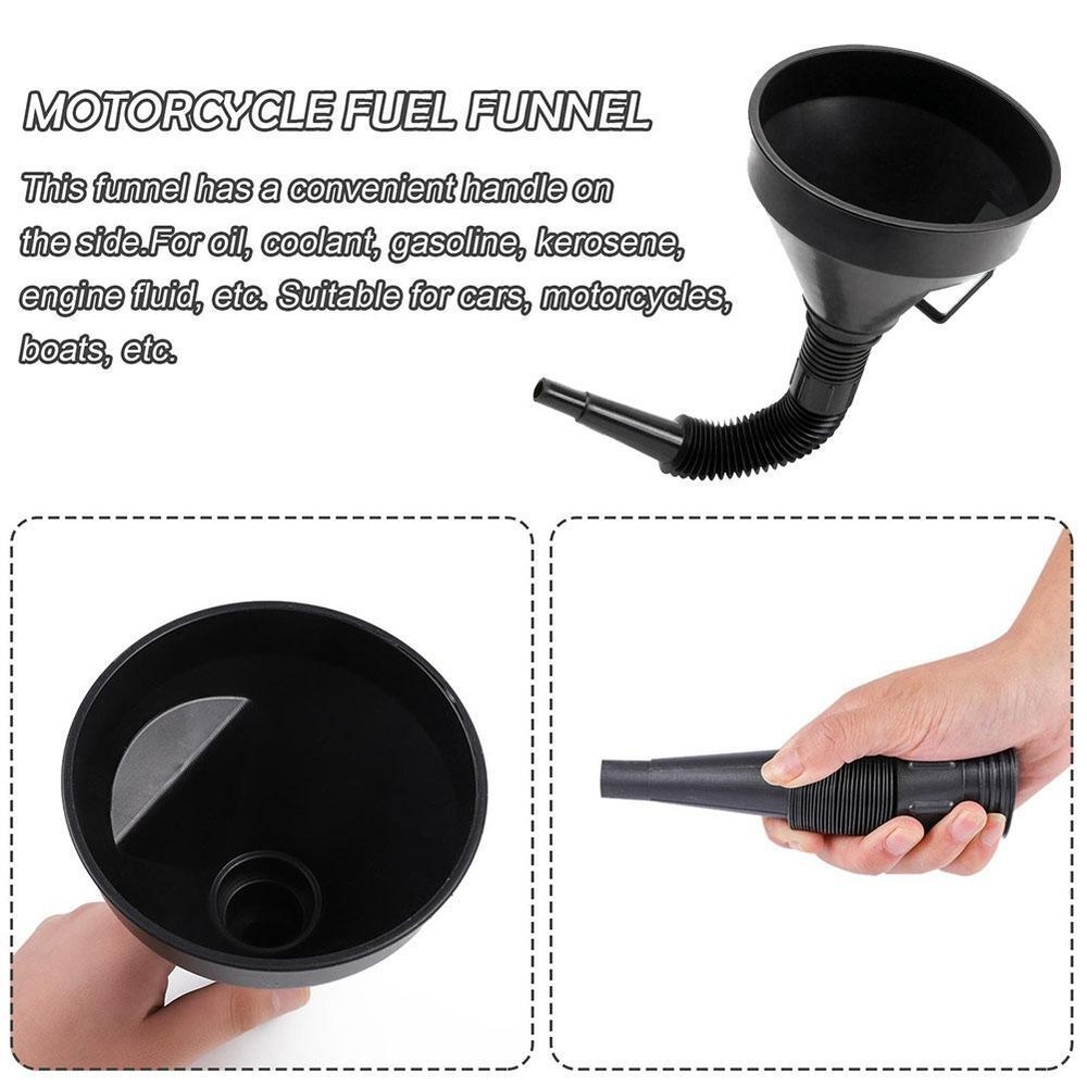 Refueling Plastic Funnel Oiler Filter Mesh Screen Strainer For Car Motorcycle