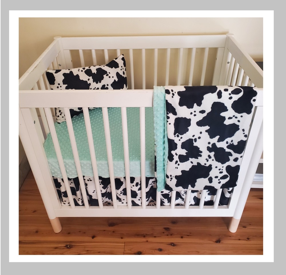 Cow Print Ranch Style Baby Bedding Western Crib Bedding Set