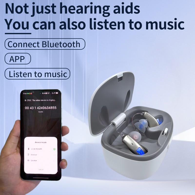 Hearing Aids Bluetooth APP Streaming Enabled Rechargeable Noise Canceling Pair