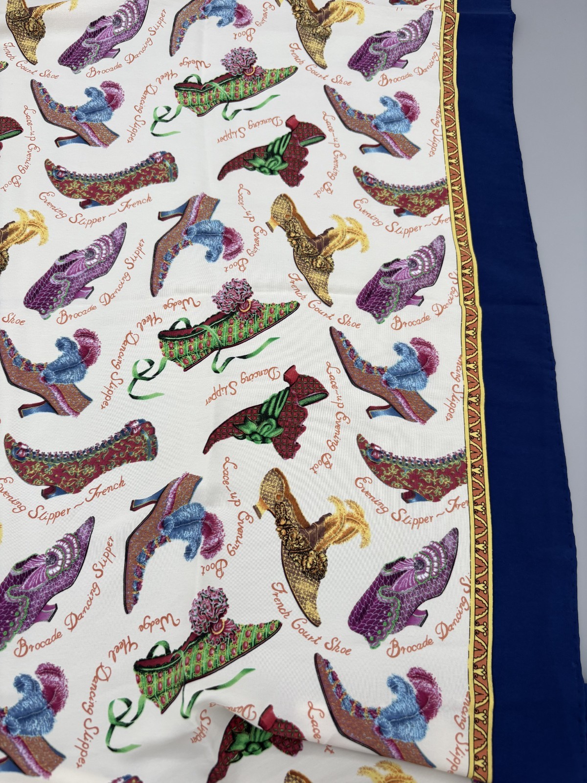 Silk Scarf Colorful High Heel Art Women's 34.8" x 34"