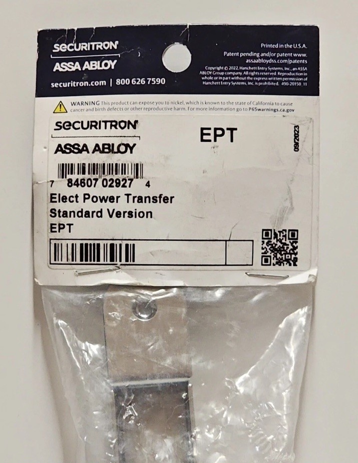 Securitron Electric Power Transfer Standard Silver EPT New Sealed E52