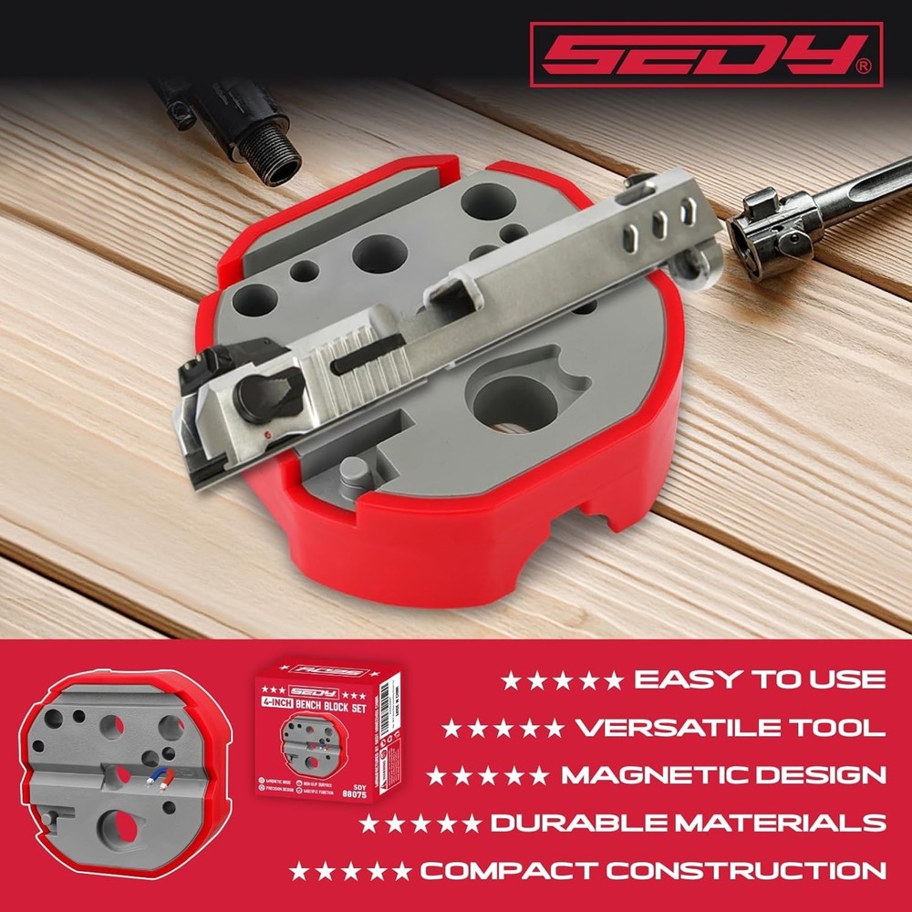 4-Inch Magnetic Universal Bench Block - Non-Marring Tool for Precision Work