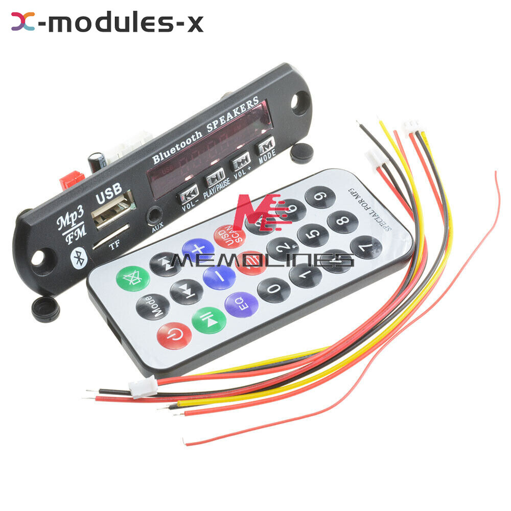 Wireless Bluetooth 12V MP3 WMA Decoder Module Audio Board USB TF Car Radio USA