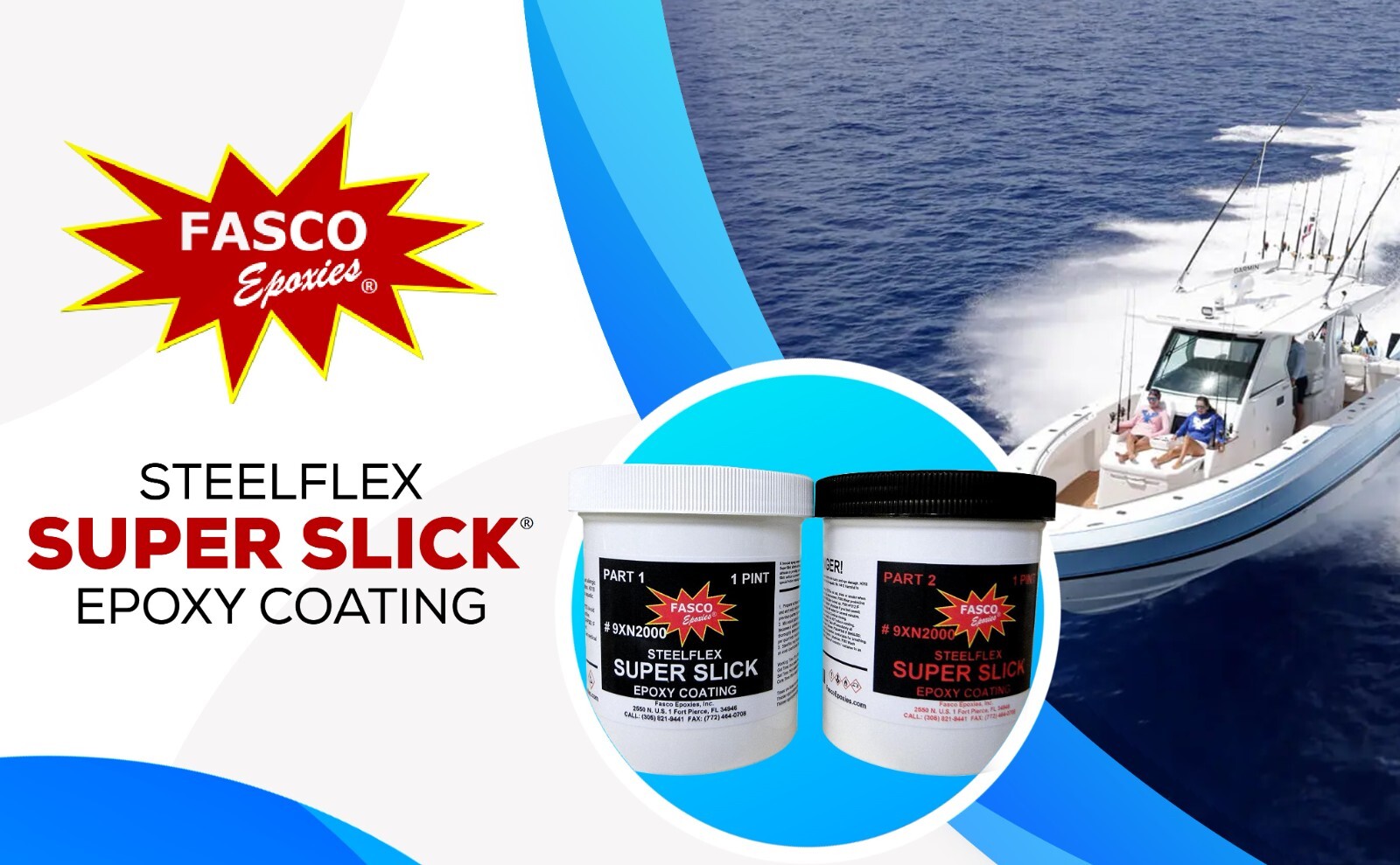 Super Slick 2000 Epoxy Bottom Coating for Airboats, Jet Ski's, etc.: Quart Kit