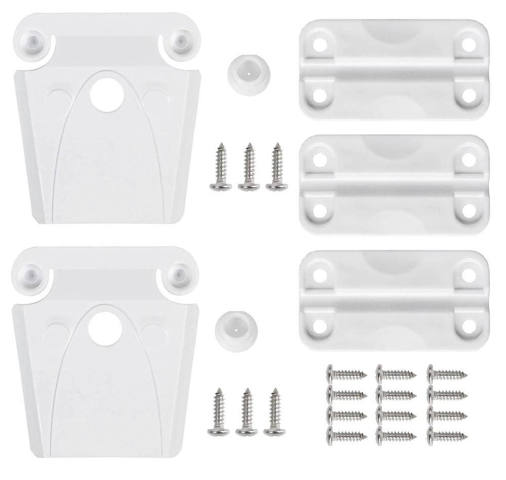 For Igloo Cooler Replacement (2) Latch, (3) Hinge, Screw Set White