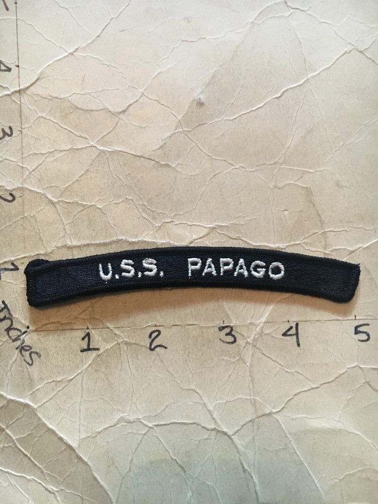 US NAVY SHOULDER STRIP TAB rocker Patch USS Papago