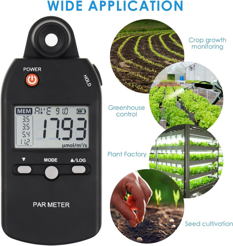 Quantum PAR Meter for LED Grow Light Full Spectrum PPFD Meter High Precision Qua