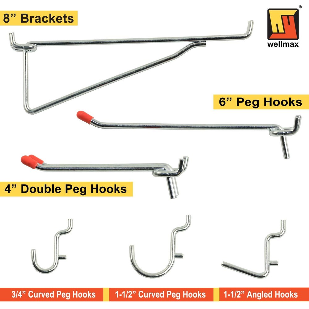 30pc Heavy Duty Pegboard Hooks Set Peg Board Hook Assortment And Accessories For