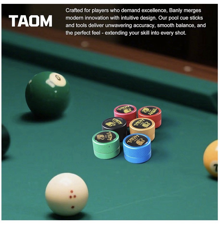 TAOM Pool Chalk Holder Round Shaped Practical Tool Billiards Accessories