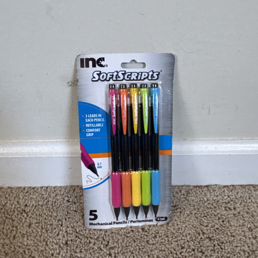 INC. Softscripts-5 Mechanical Pencils-0.7 mm.
