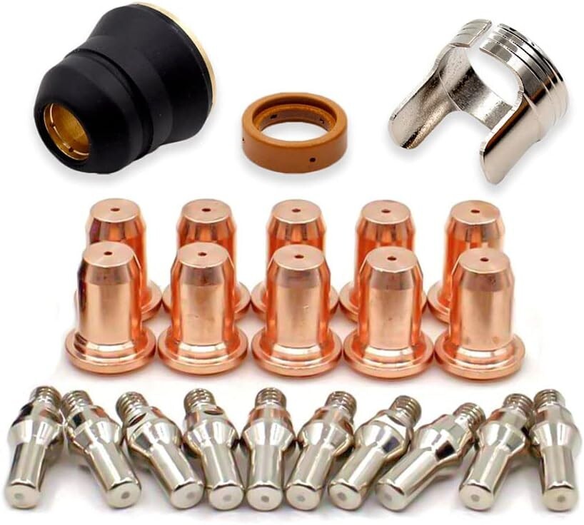 23 Pcs IPT-60 PT-60 IPT-40 PT40 Plasma Cutting Torch Tips Electrode Shield Cap