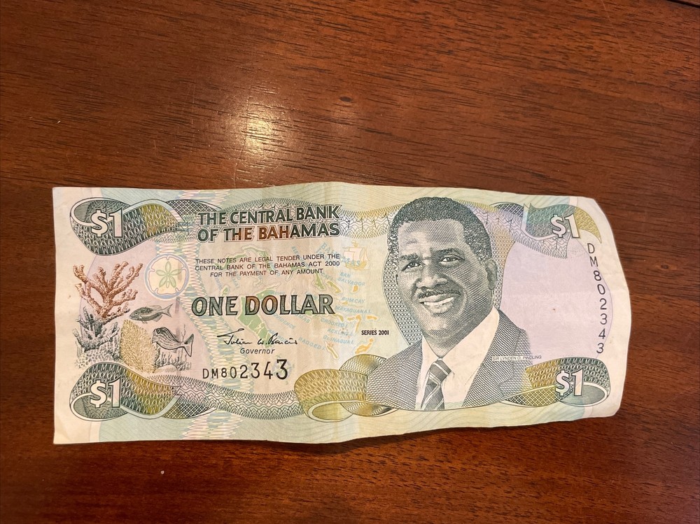 2001 BRITISH COLONY BAHAMAS $1 Bill