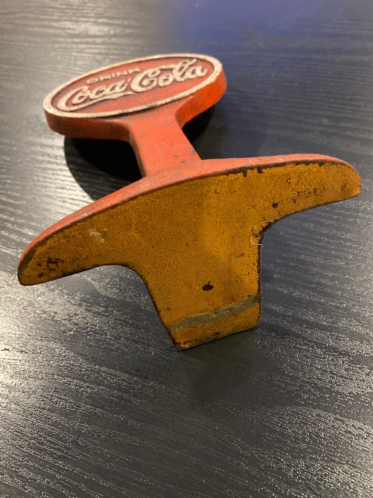 Coca Cola Door Stop Cast Iron Solid Metal Patina Doorstop Soda Coke Collector