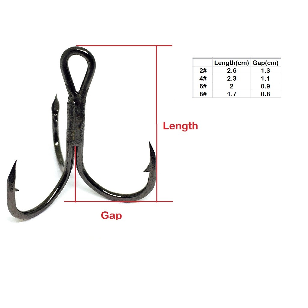 30 Hooks for Each Pack Black Nickle Cutting Blade Forged Treble Hooks FH31HP30