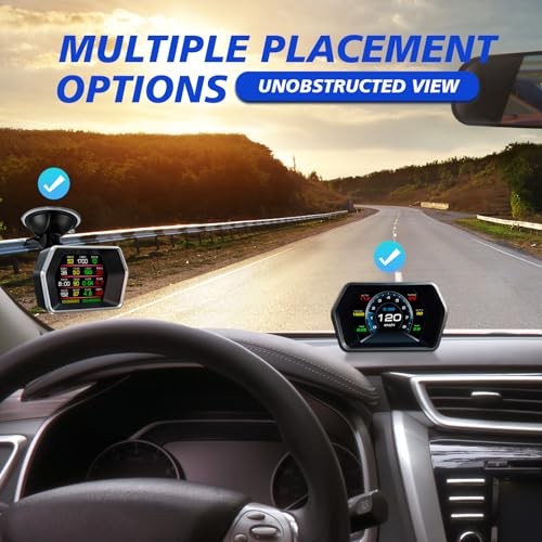 Car HUD Display, LCD Instrument Panel Speedometer with Overspeed Warning, BD-3