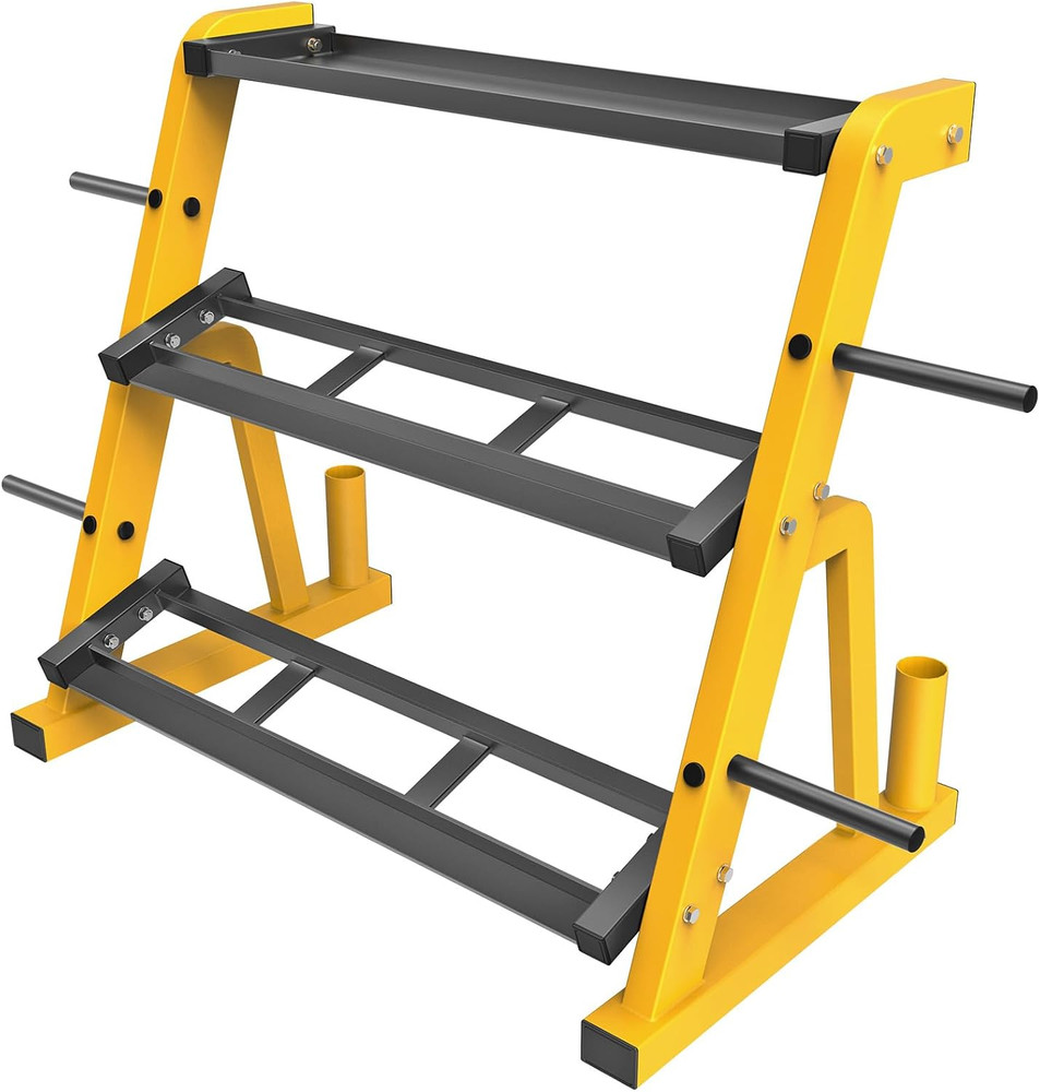 Heavy Duty 3 Tier Dumbbell Rack - Multi-Use Home Gym Storage Solution