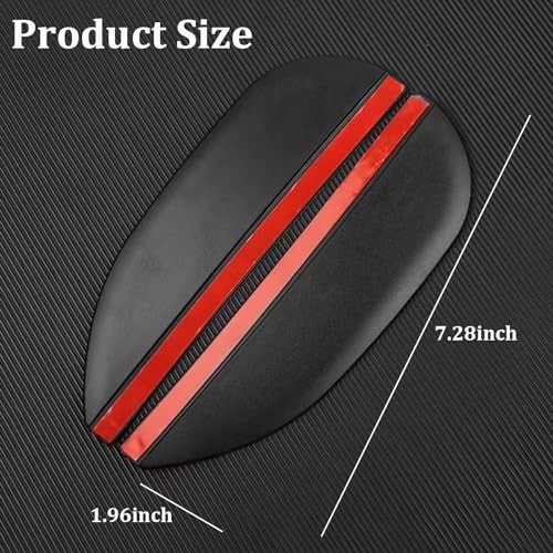 Car Rearview Rain Eyebrow Shield,Car Mirror Rain Protector 2PC Solid Black