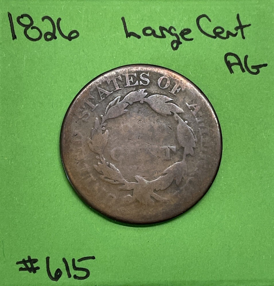 1826 Large Cent 1c AG About Good
