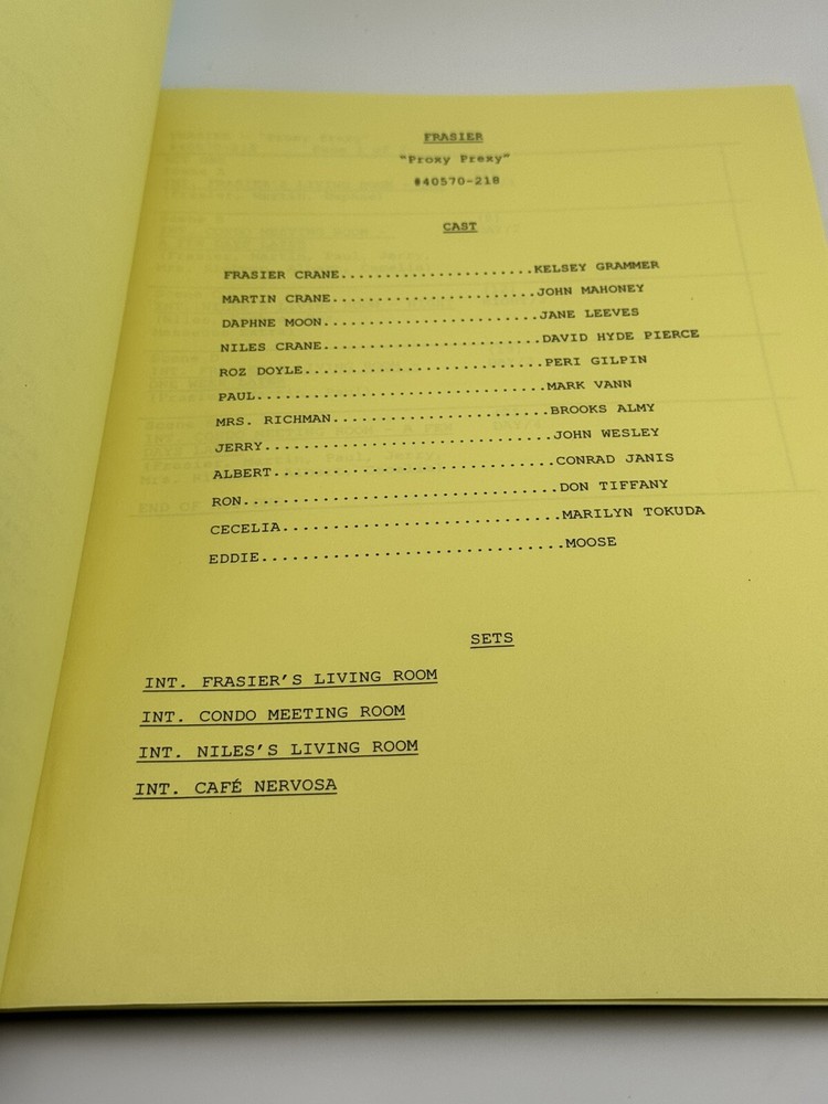 2002 Television Series Frasier Proxy Prexy