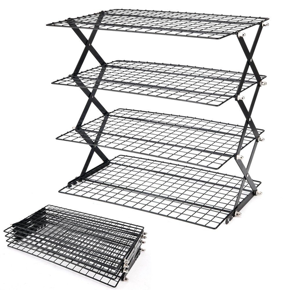 2/3/4-Tier collapsible cooling rack for baking,Folding Cooling Grid,Adjustabl...