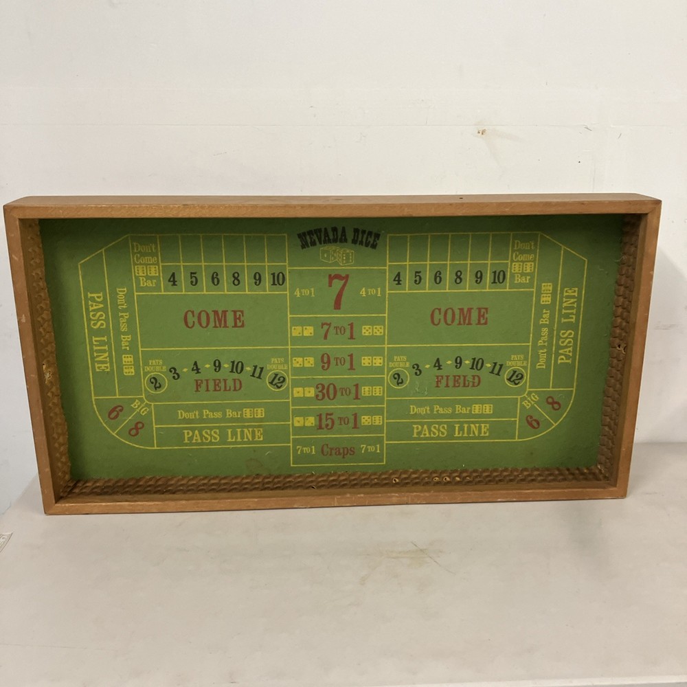 Crestline Nevada Dice Craps Table Top Game - HardWood