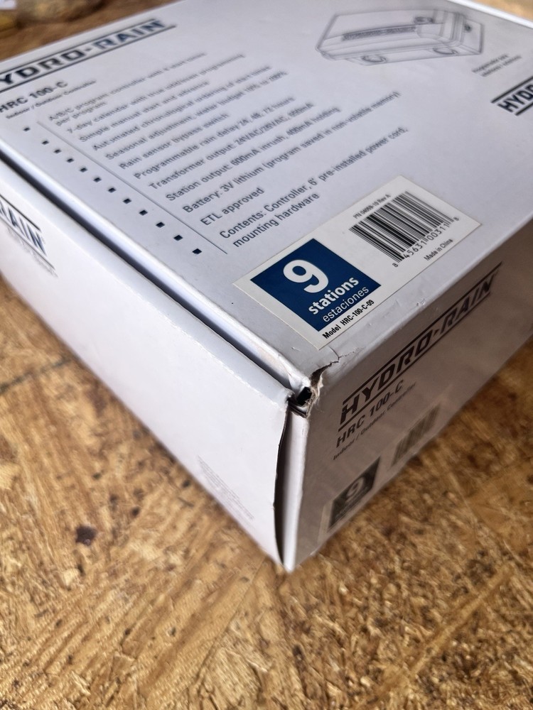 Hydro-Rain Indoor Outdoor Irrigation Controller & Timer 9 Stations HRC-100C