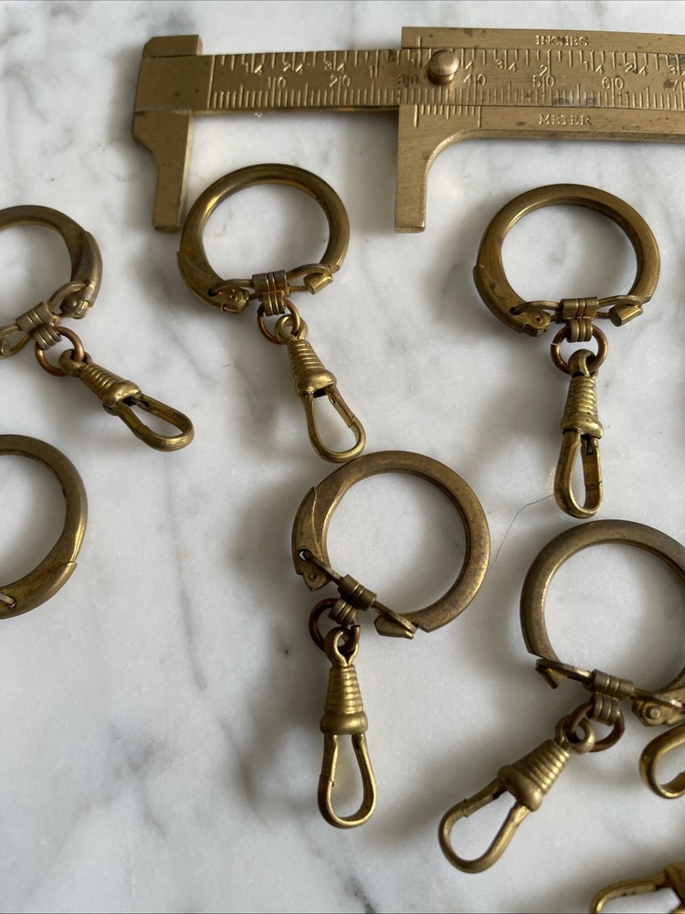 12 VTG Solid Brass Key Rings