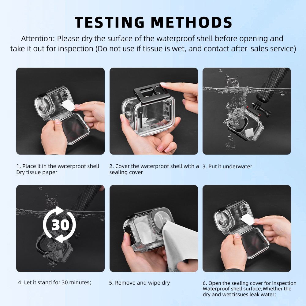60M/196FT Underwater Waterproof Case For DJI OSMO Action6 Camera Invisible Shell