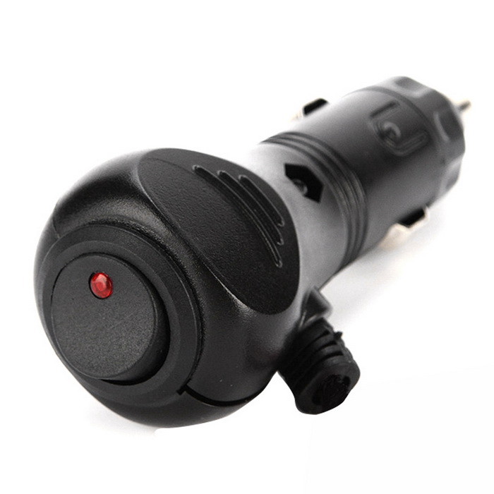 12V DC Car Cigarette Lighter Cable Adapter Plug with LED Status On/Off Switch