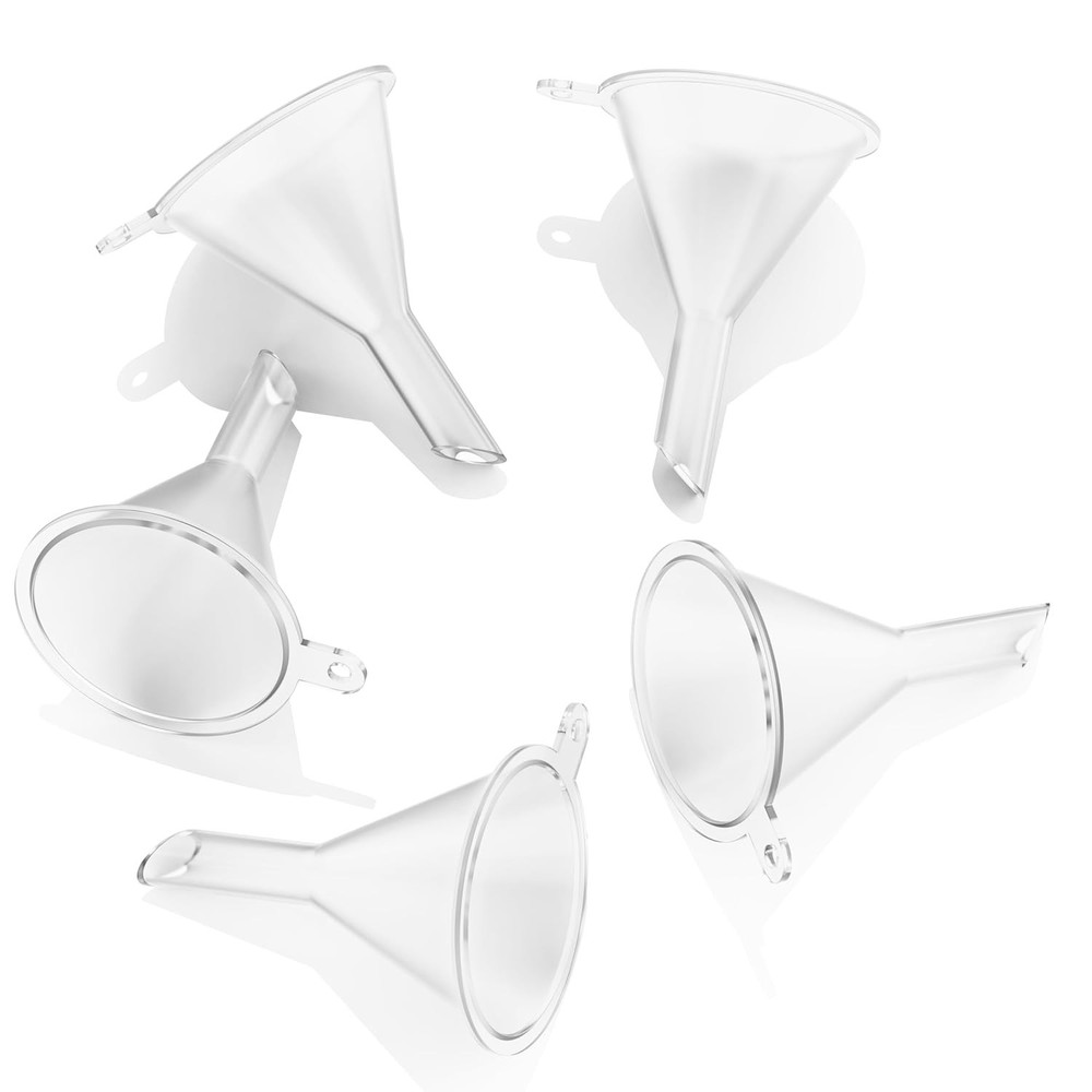 Versatile 5-Pack Mini Funnels - Perfect for Kitchen, Crafts & DIY Projects