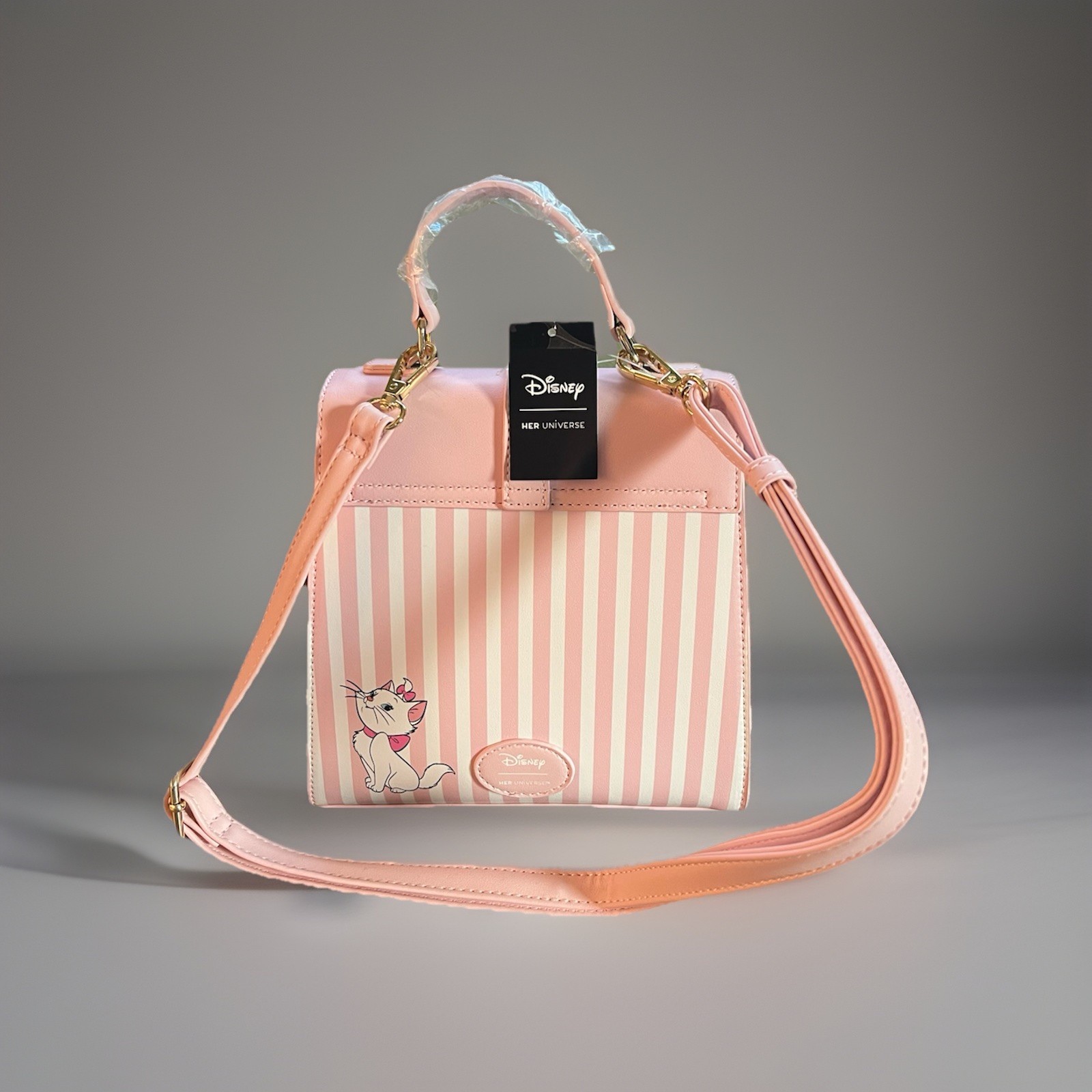 HER UNIVERSE DISNEY ARISTOCATS MARIE STRIPES AND BOWS CROSSBODY BAG PURSE NWT