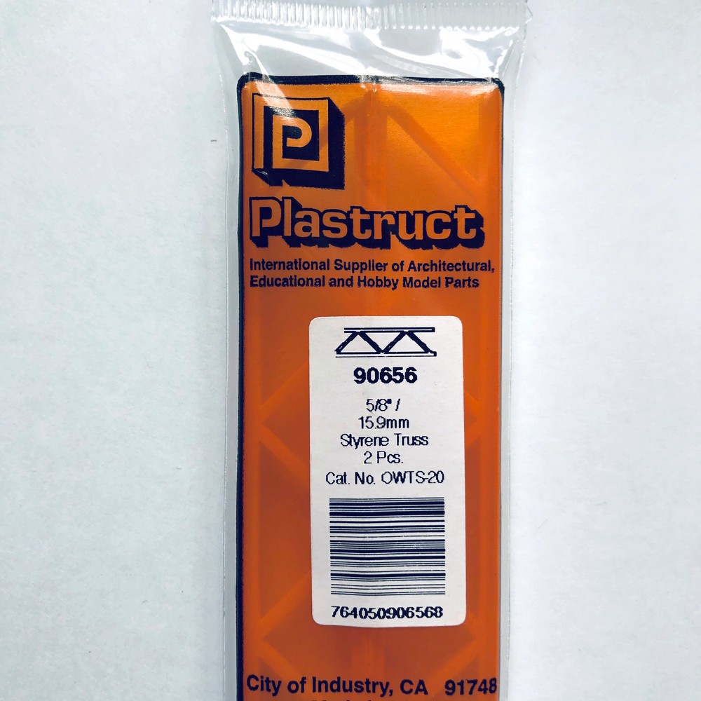 Plastruct 90656 Styrene Open Web Truss 5/8"x 12" (2)