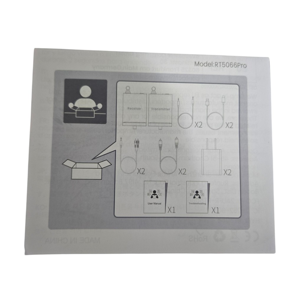 1Mii 2.4GHz RT5066PRO Wireless Audio Transmitter and Receiver Set