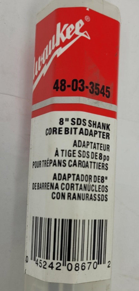 Milwaukee 48-03-3545 SDS+ Thin Core Bit Adapter 8 in.