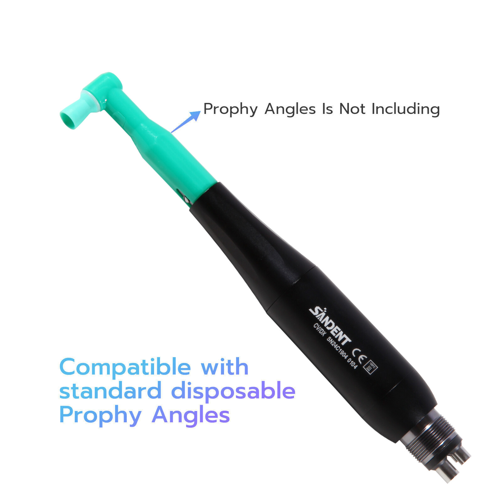 360° Swivel Dental Hygiene Prophy Handpiece Air Motor 4:1 Cone 4 Holes 4000 rpm