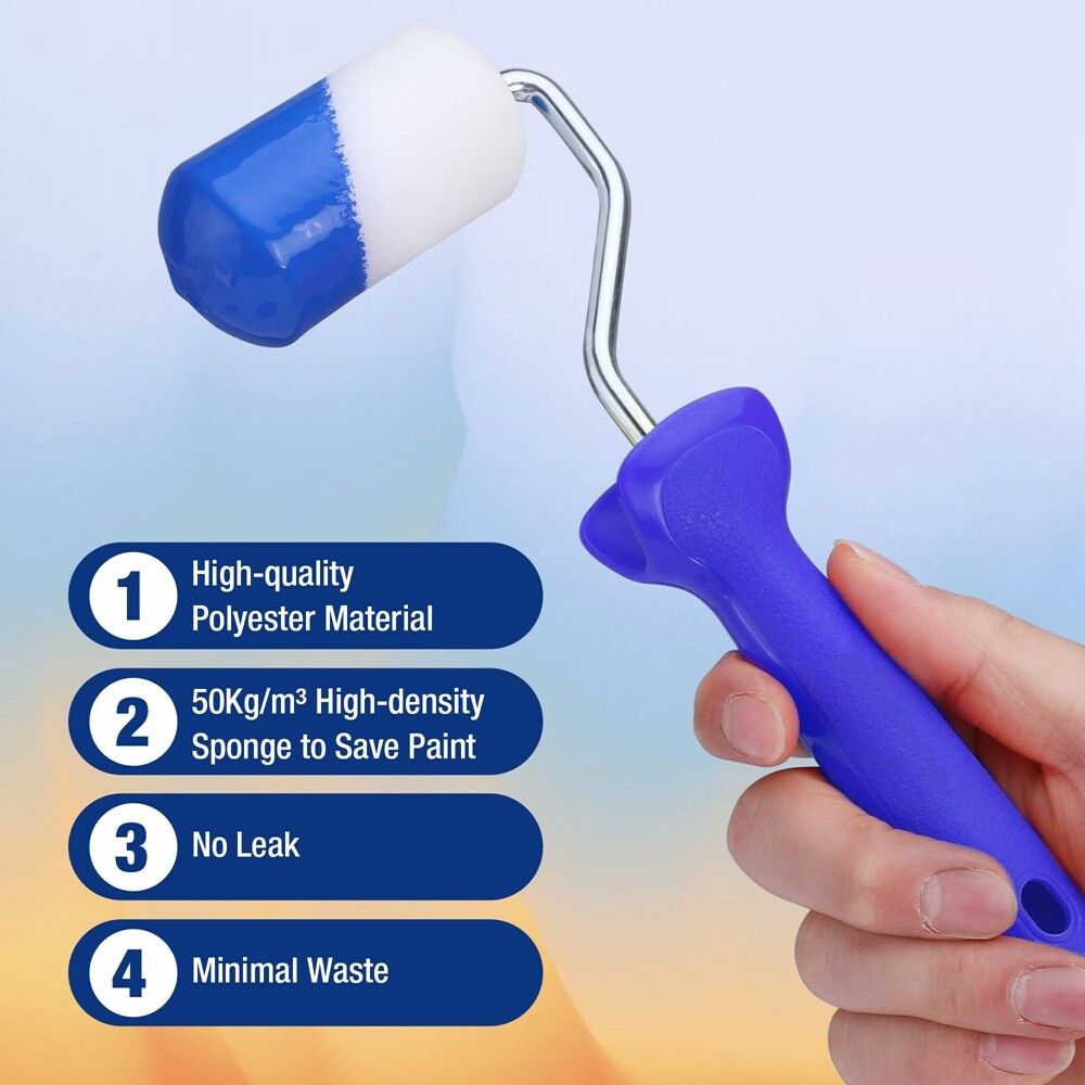 WORKPRO 12-Pack Foam Paint Roller 2.5" Mini Paint Roller Small Paint Roller Kits