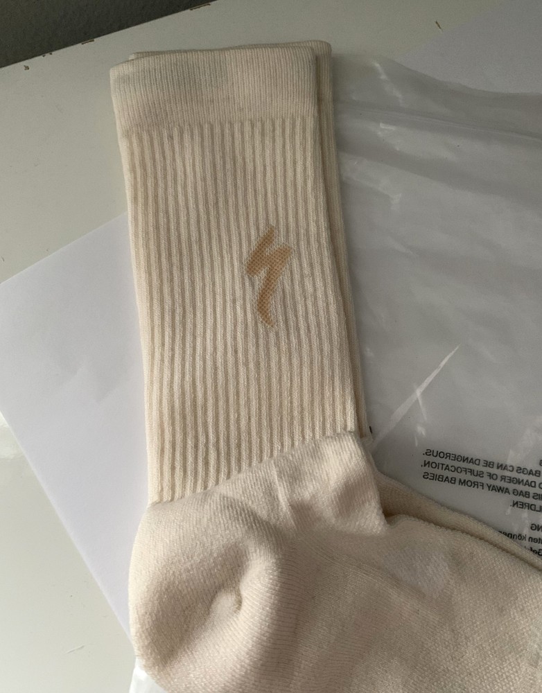 Specialized Techno MTB Tall Socks - Birch White - Size Medium - New