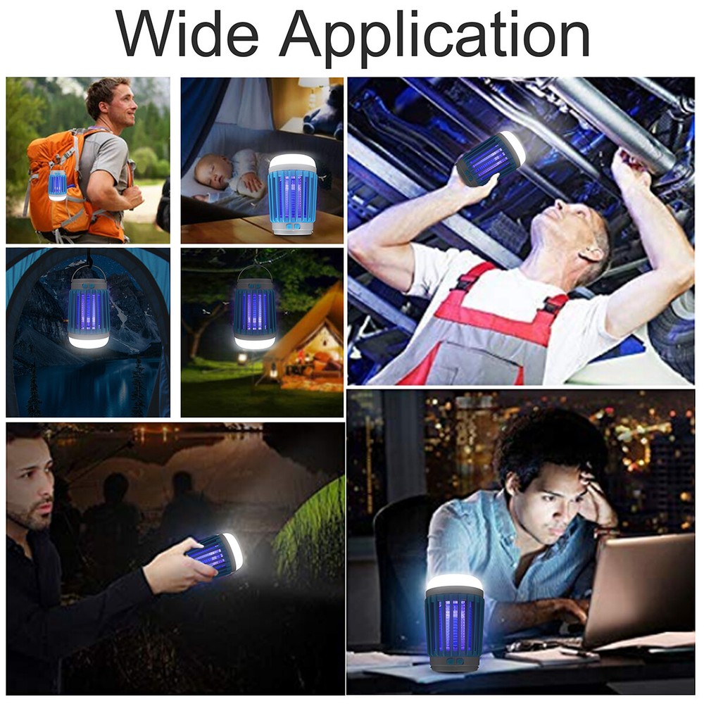 Electronic Solar Mosquito Killer Lamp USB Hanging Light Fly Bug Insect Zapper