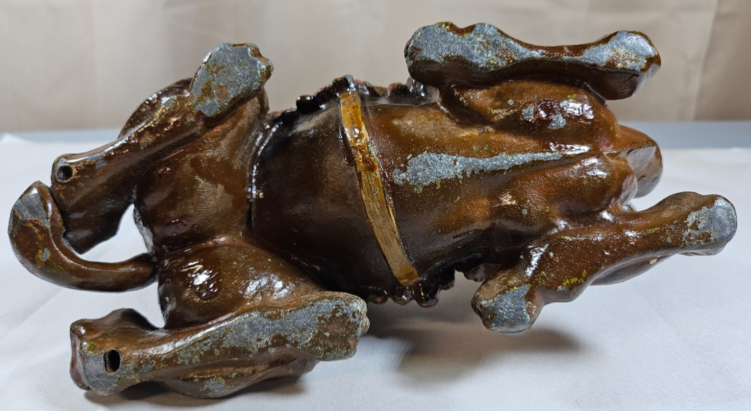 Vintage Spelter Camel Inkwell Heavy Desk Piece Bronze Tone As-Is 2lb 8oz