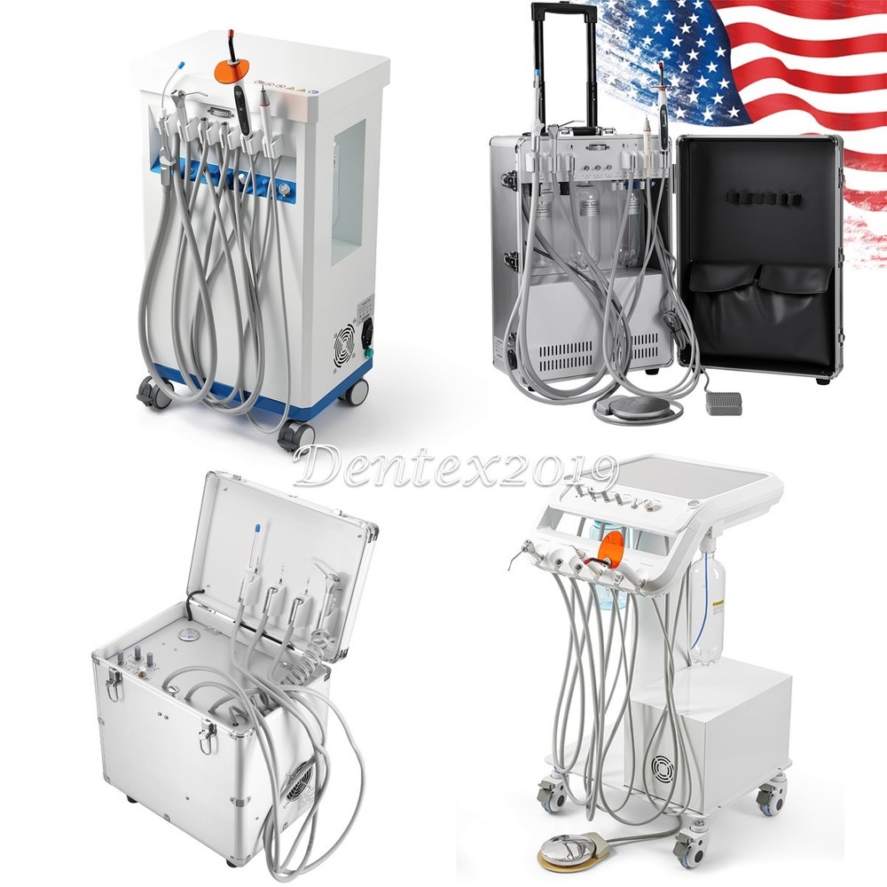 Portable Dental Delivery Mobile Unit  Air Compressor Light Curing Suction System