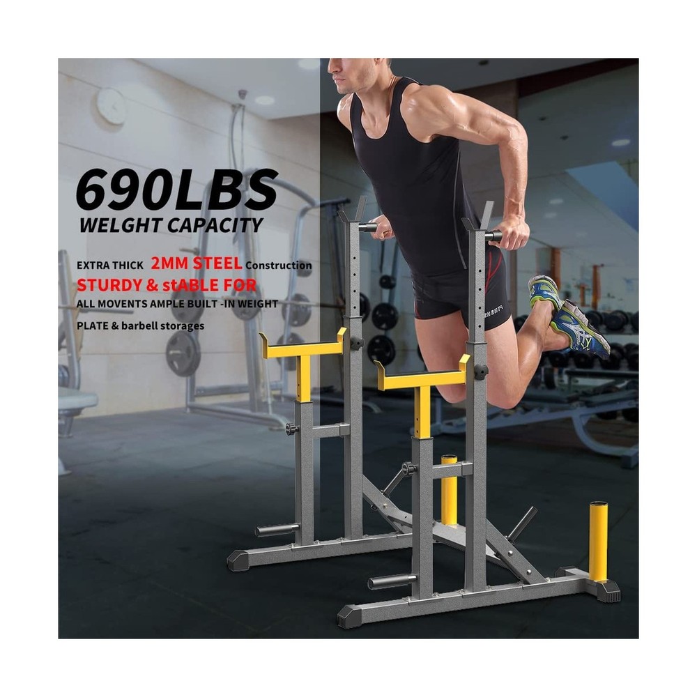 Adjustable Squat Rack,Multi-Function Barbell Rack for Weight Lifting and Home...