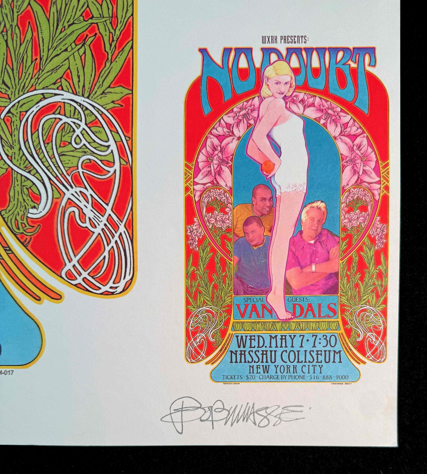 No Doubt Very Rare Orig 1996 Uncut Proof Nassau Coliseum Signed Bob Masse COA