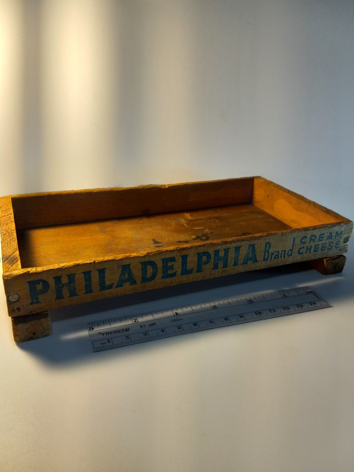 Antique Wood Cheese Box Philadelphia Cream Cheese