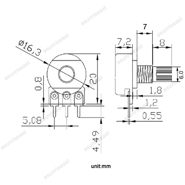 10 X 2K Ohm Linear Taper Potentiometer B2K Panel Pot + White Black Knob Cap