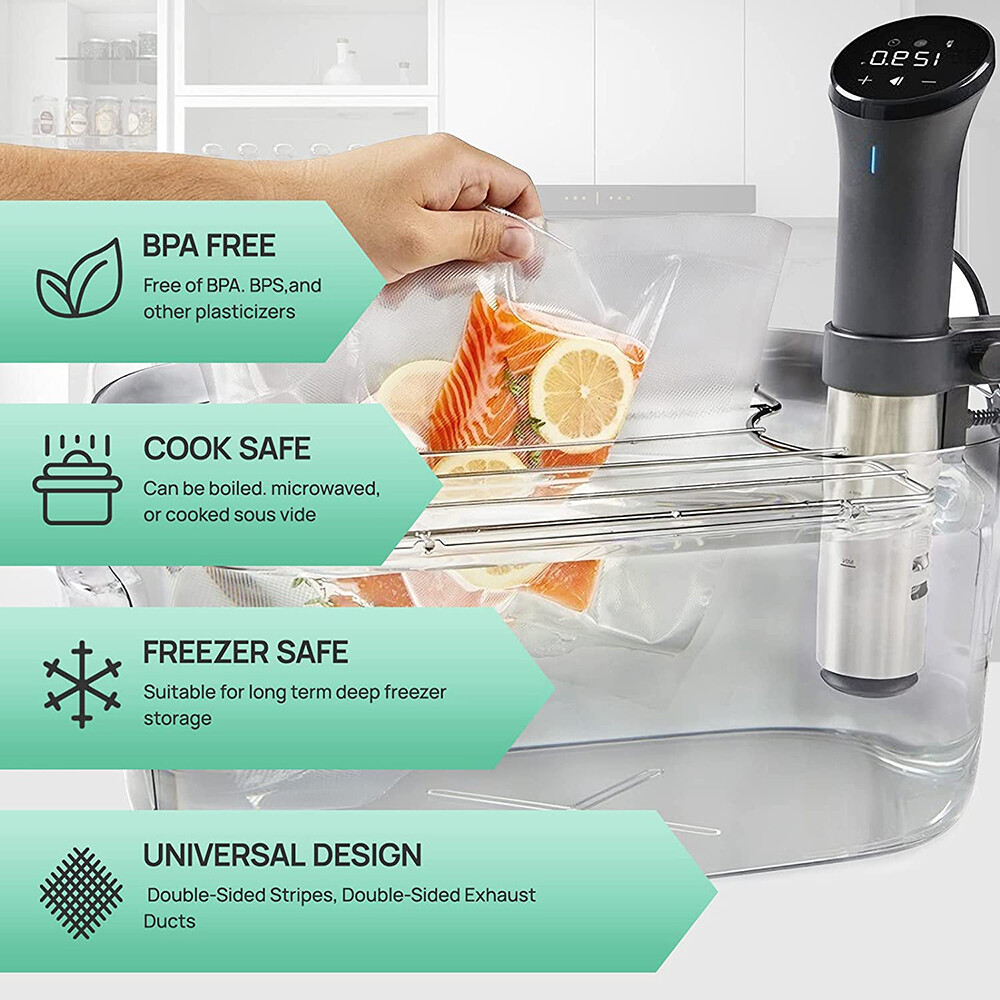 500/1000 Quart Vacuum Sealer Bags 8x12 6x10 Embossed Food Saver Storage Package