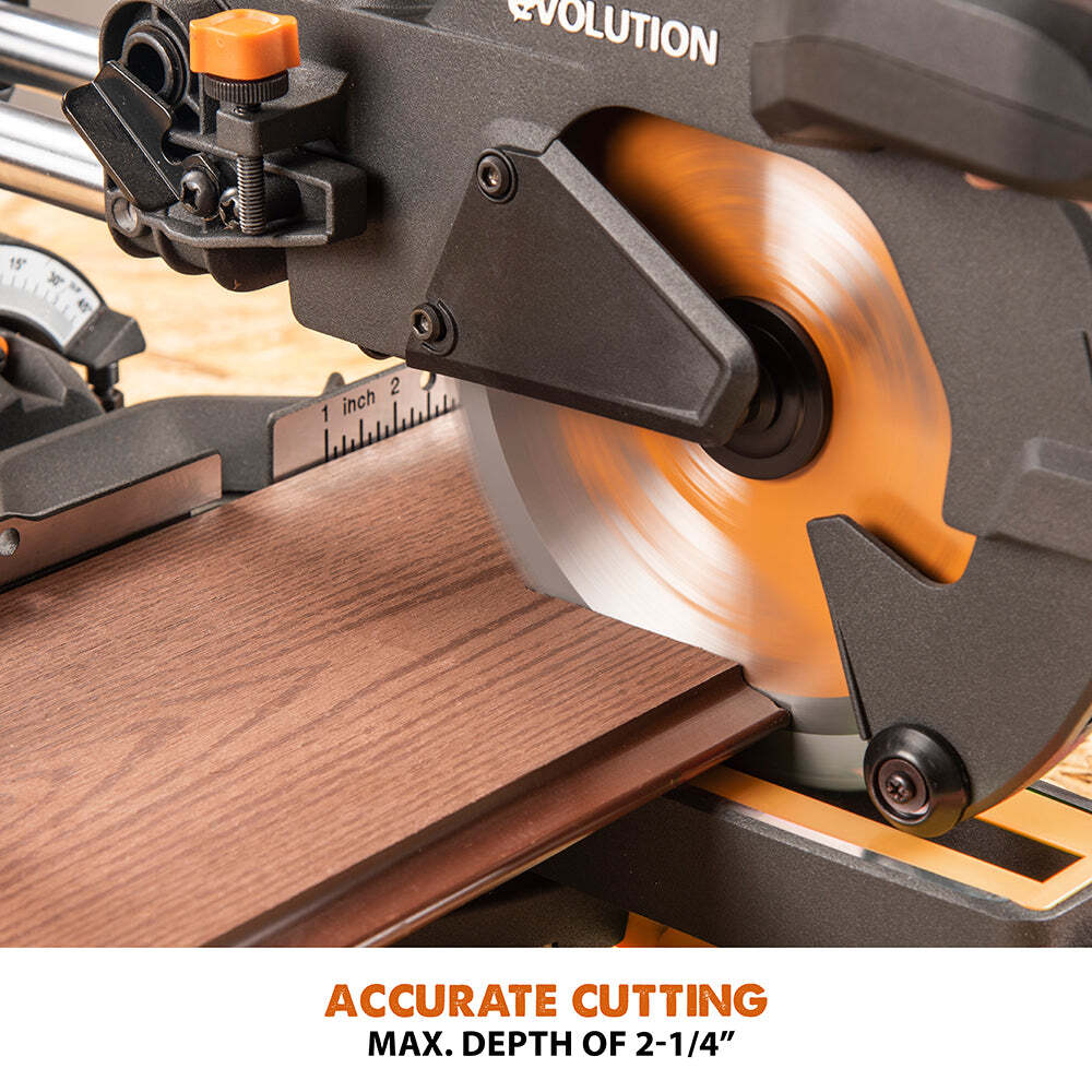 Evolution R185SMS+: Single Bevel Sliding Miter Saw With 7-1/4 in. Multi-Material
