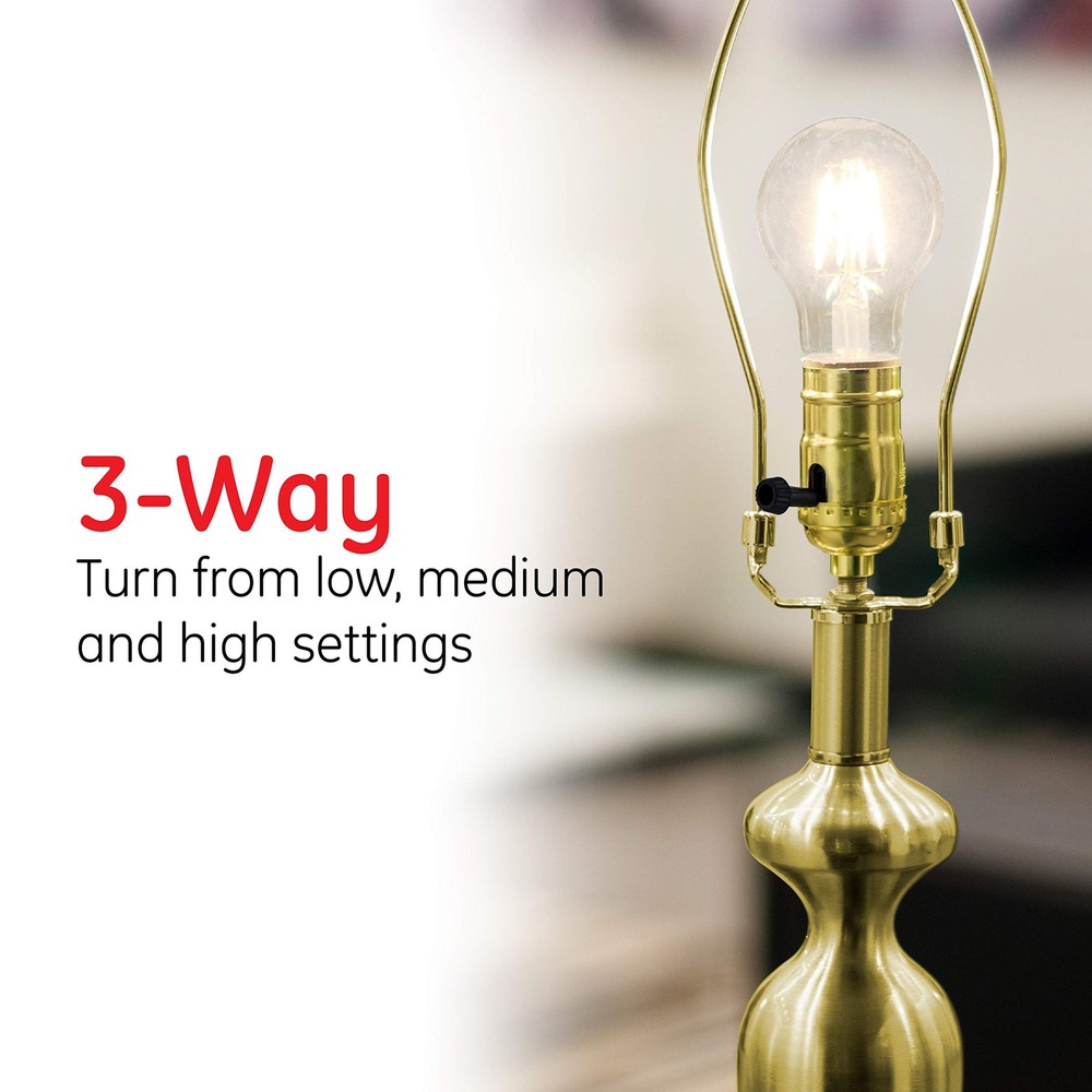Power Gear 3-Way Lamp Socket, Medium Base, Turn for 2 Pack, Gold