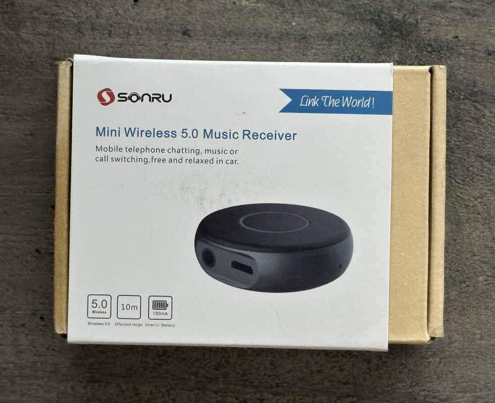 Sonru Mini Wireless 5.0 Bluetooth Music Receiver Wireless Audio Adopter Open Box