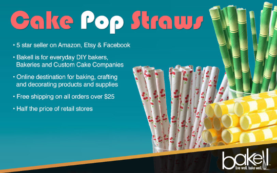 Light Pink Checkered Cake Pop Straws | Bakell®